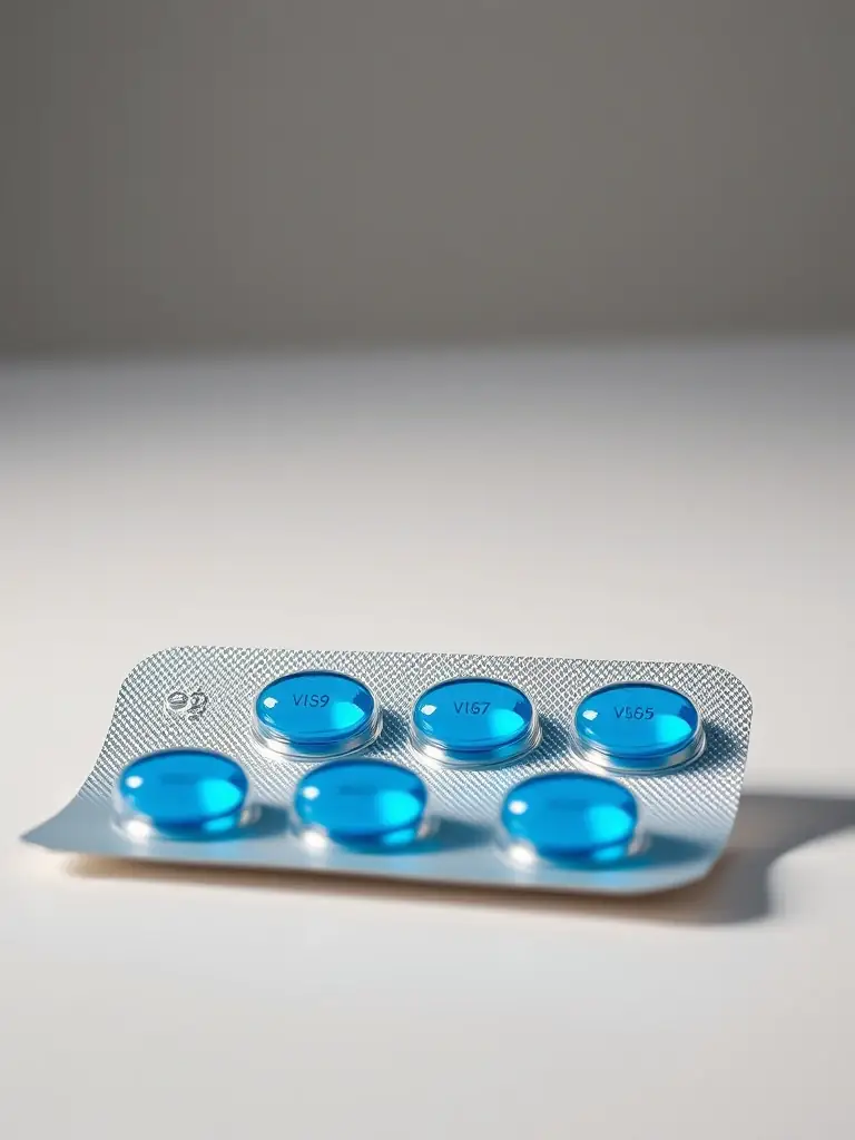 A professional studio shot of a blister pack of Viagra pills, showcasing the brand's iconic blue diamond shape, emphasizing its established reputation in the market.